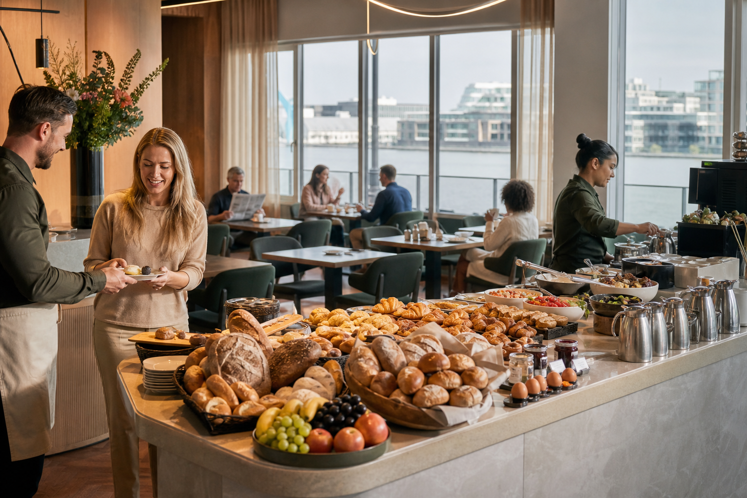 Uitgebreid ontbijtbuffet in Hotel Kade 9